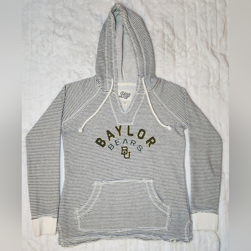 Blue 84 Cream Baylor Bears Distressed French Terry Hoodie Women Size Small